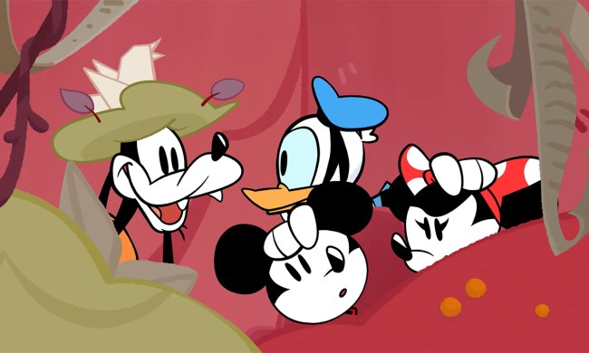Mickey, Donald, Goofy, and Minnie in Disney Illusion Island.