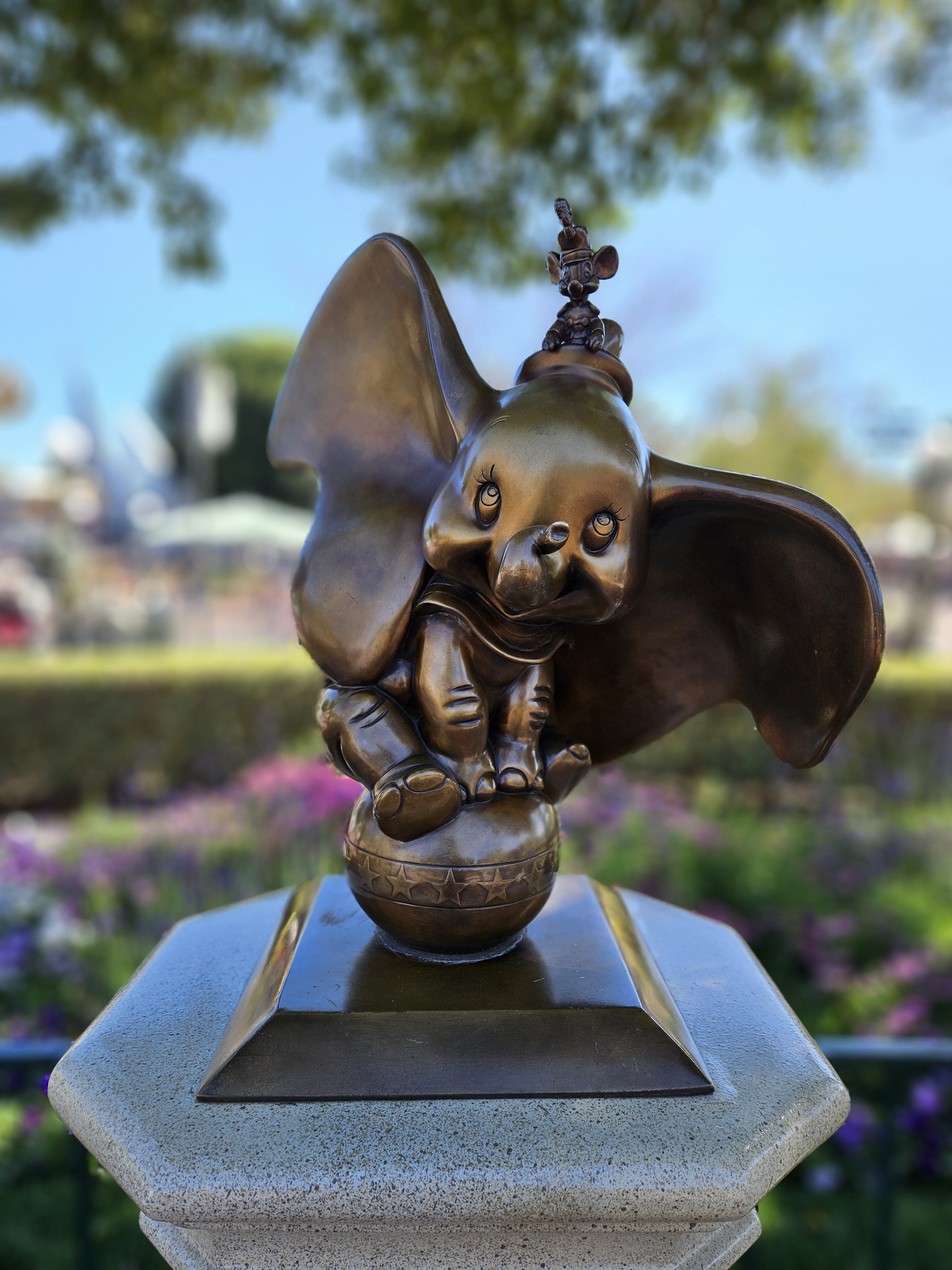 Dumbo statue at Disneyland portrait